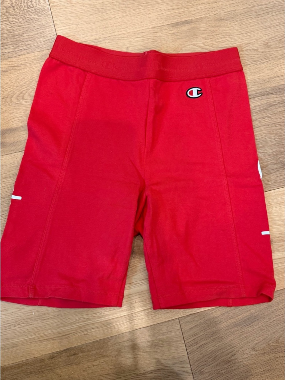 Champion Bright Red Athletic Shorts with Logo Tag